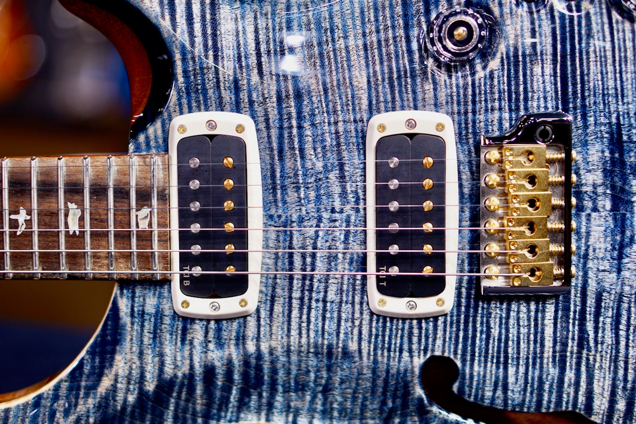PRS 40th Anniversary Custom 24-08 Semi-Hollow Limited Edition Faded Whale Blue (Natural Back) 0410438