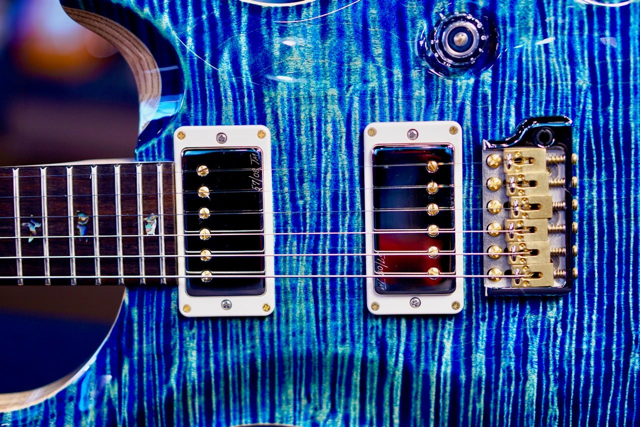PRS Custom 24 Piezo wood library Artist Neck River Blue 0411094