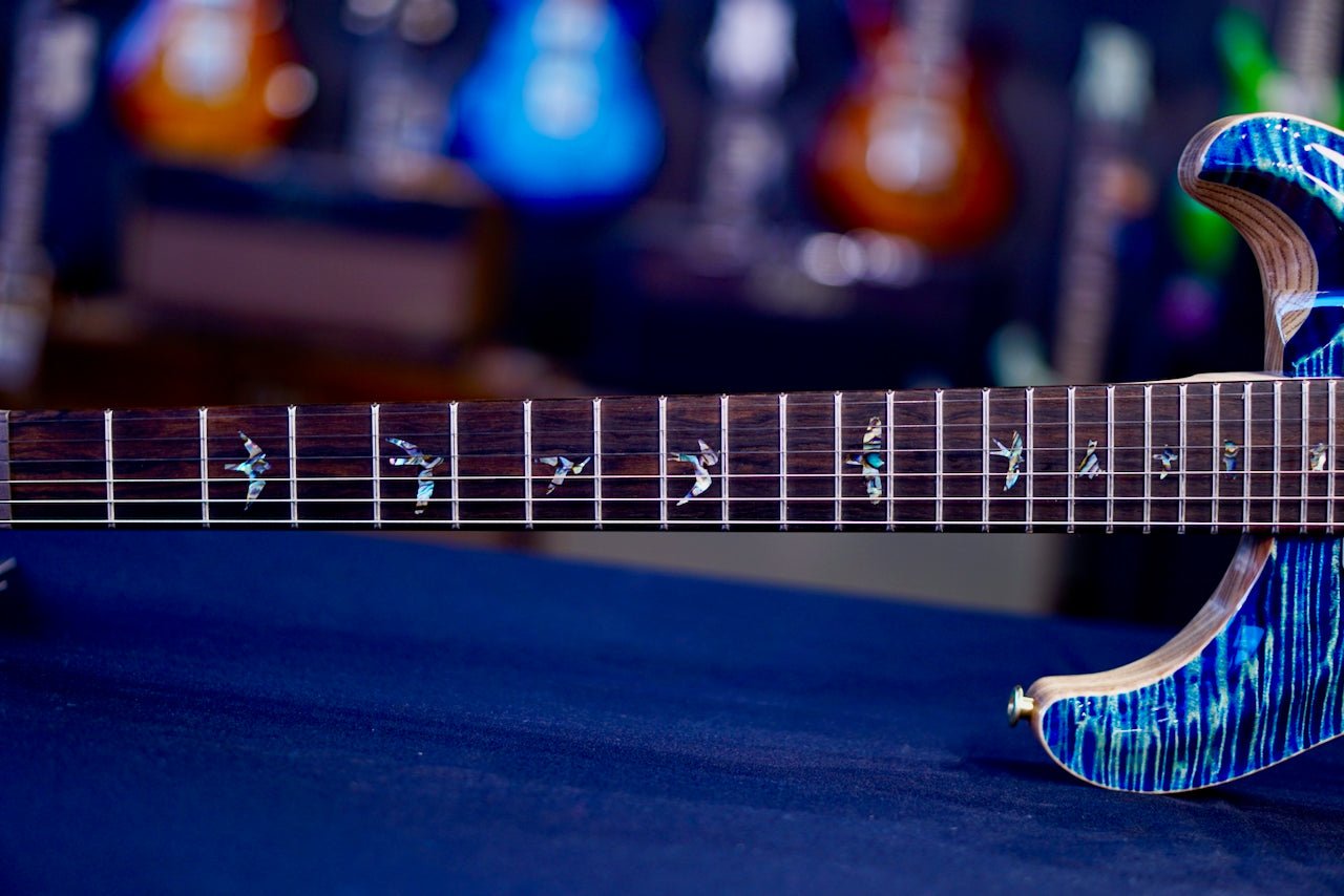 PRS Custom 24 Piezo wood library Artist Neck River Blue 0411094