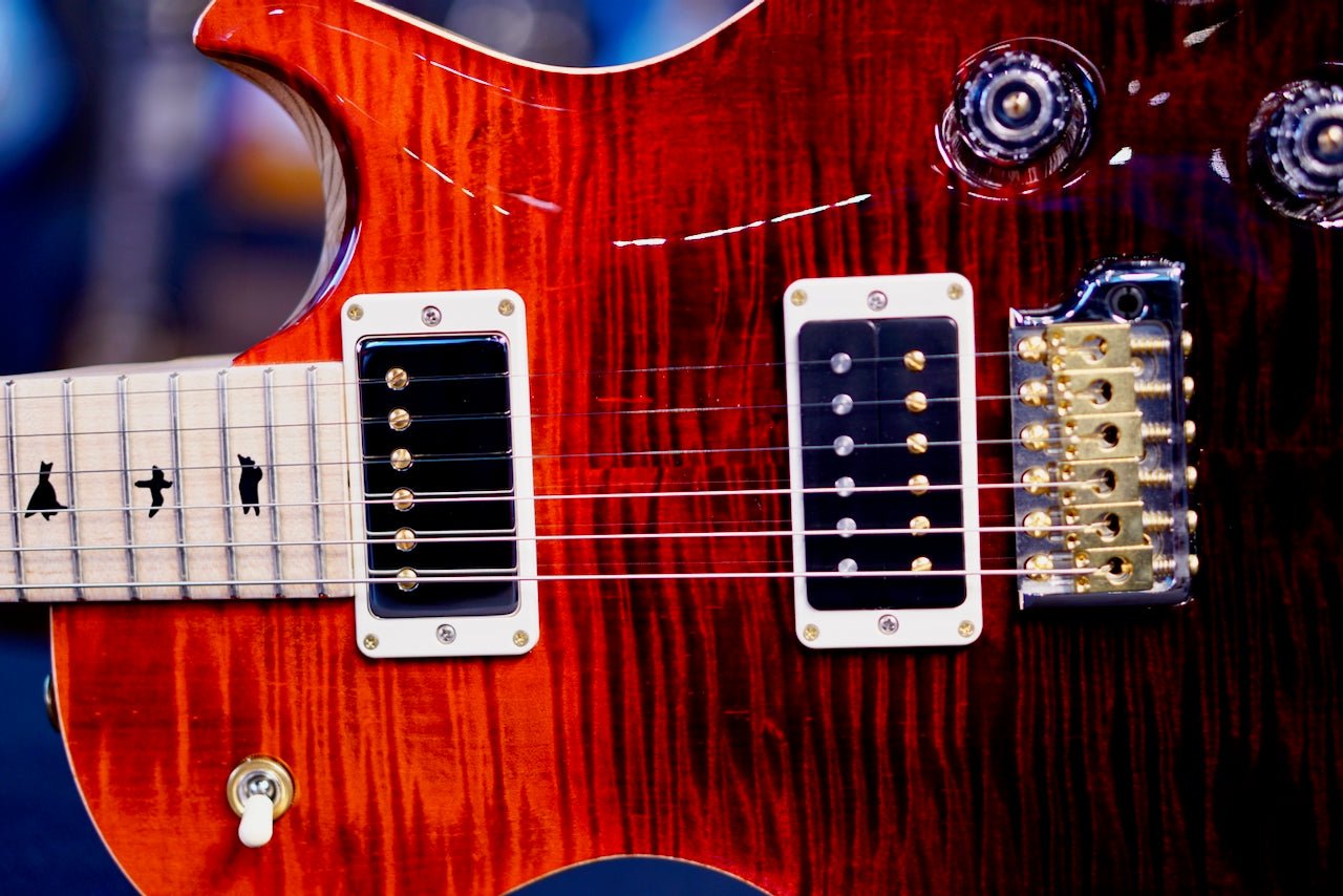 USED PRS Tremonti Wood Library Artist Neck Fire Red / Gray Black Fade 0408495