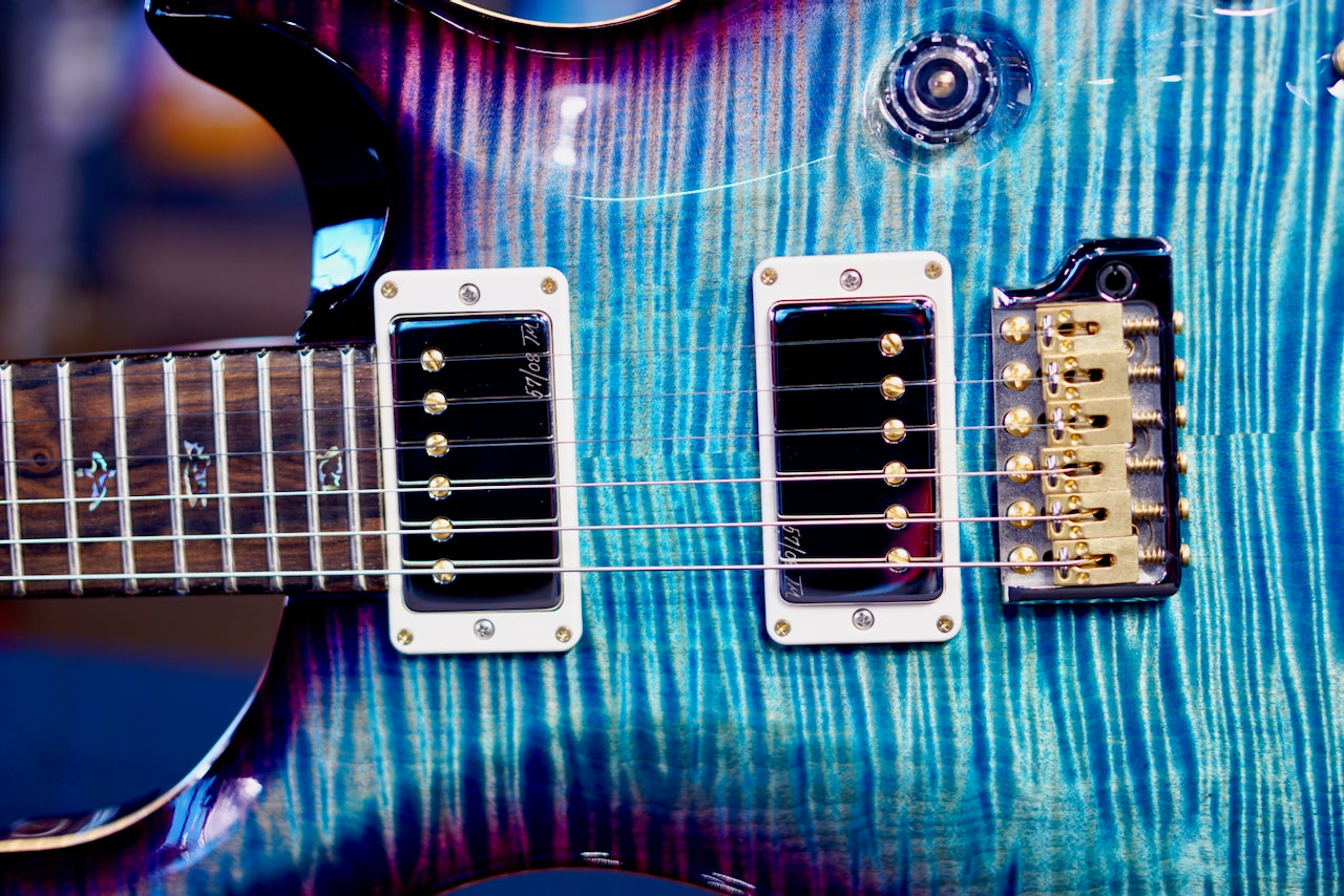 PRS Custom 24 Piezo Wood Library Aquableux Purple Burst 0405884