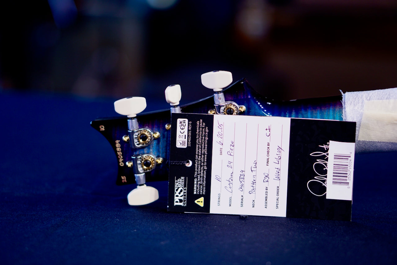 PRS Custom 24 Piezo Wood Library Aquableux Purple Burst 0405884
