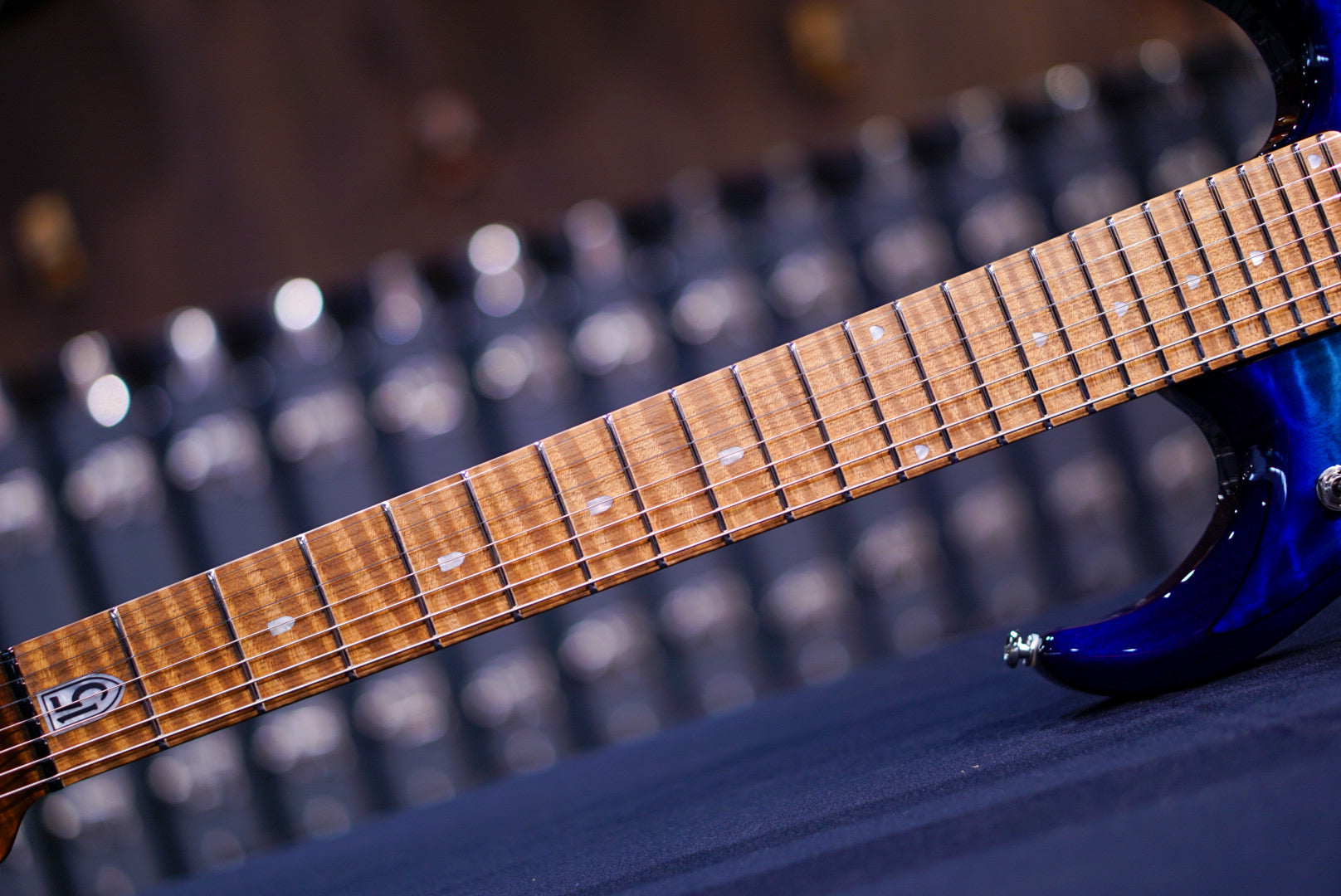 Ernie Ball Music Man JP15 7 Electric Guitar - Cerulean Paradise Quilt K04643