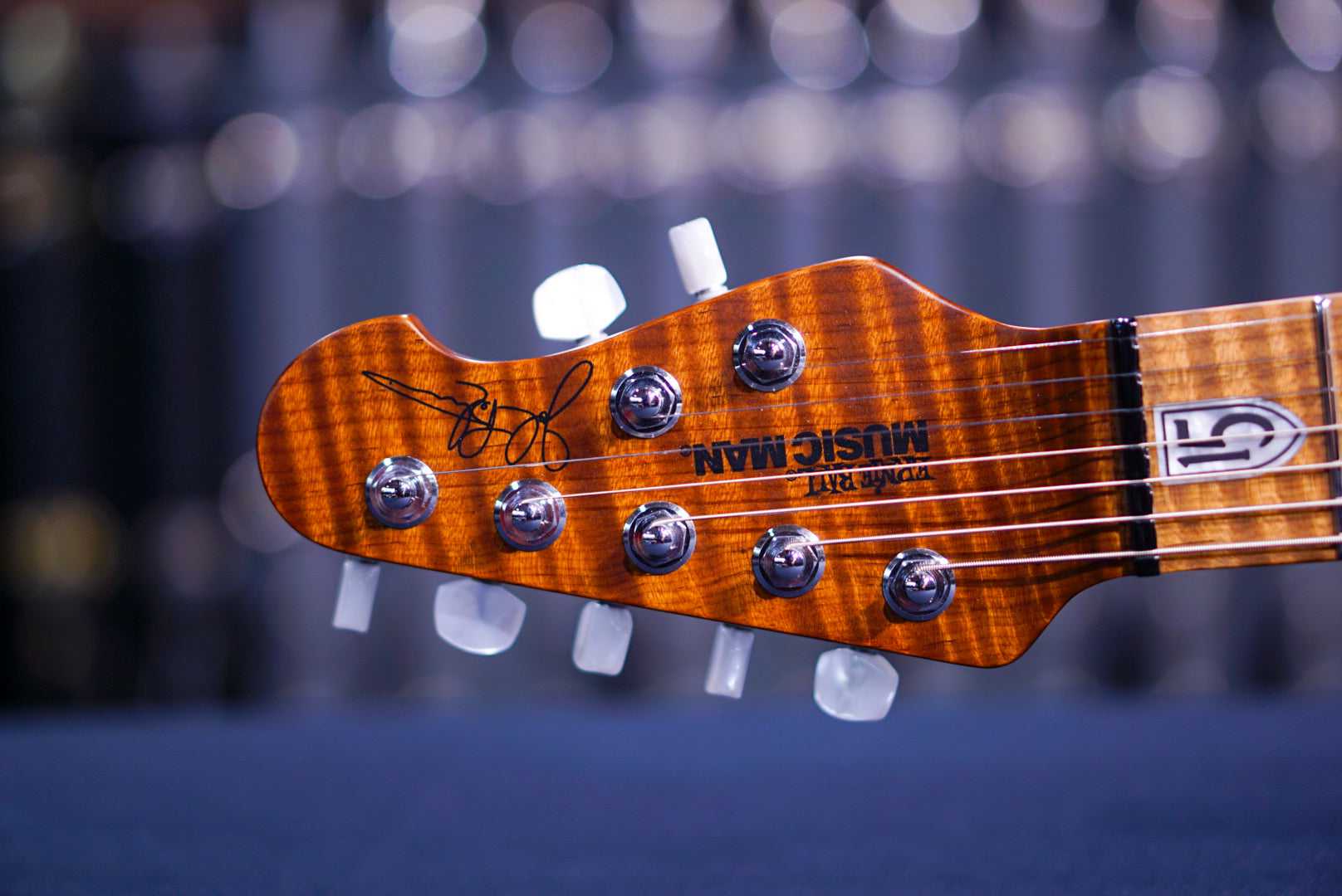 Ernie Ball Music Man JP15 7 Electric Guitar - Cerulean Paradise Quilt K04643