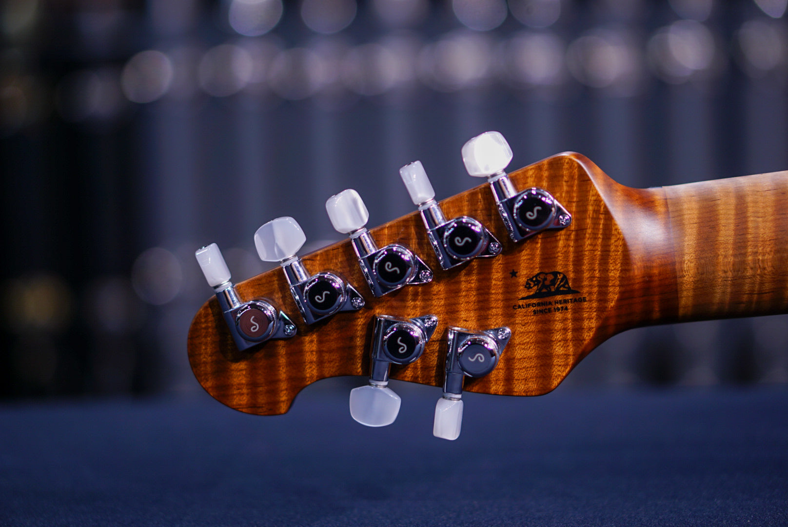 Ernie Ball Music Man JP15 7 Electric Guitar - Cerulean Paradise Quilt K04643