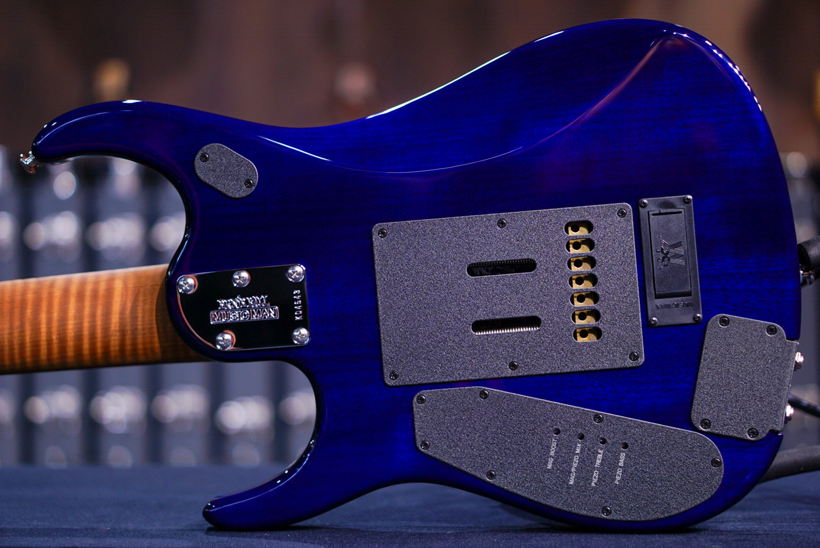 Ernie Ball Music Man JP15 7 Electric Guitar - Cerulean Paradise Quilt K04643