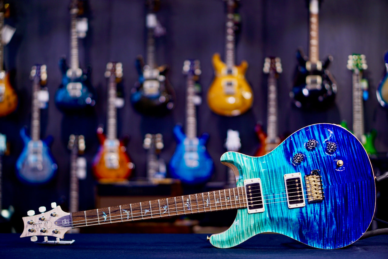 PRS DGT Wood Library Blue Fade FlameNeck 0410281