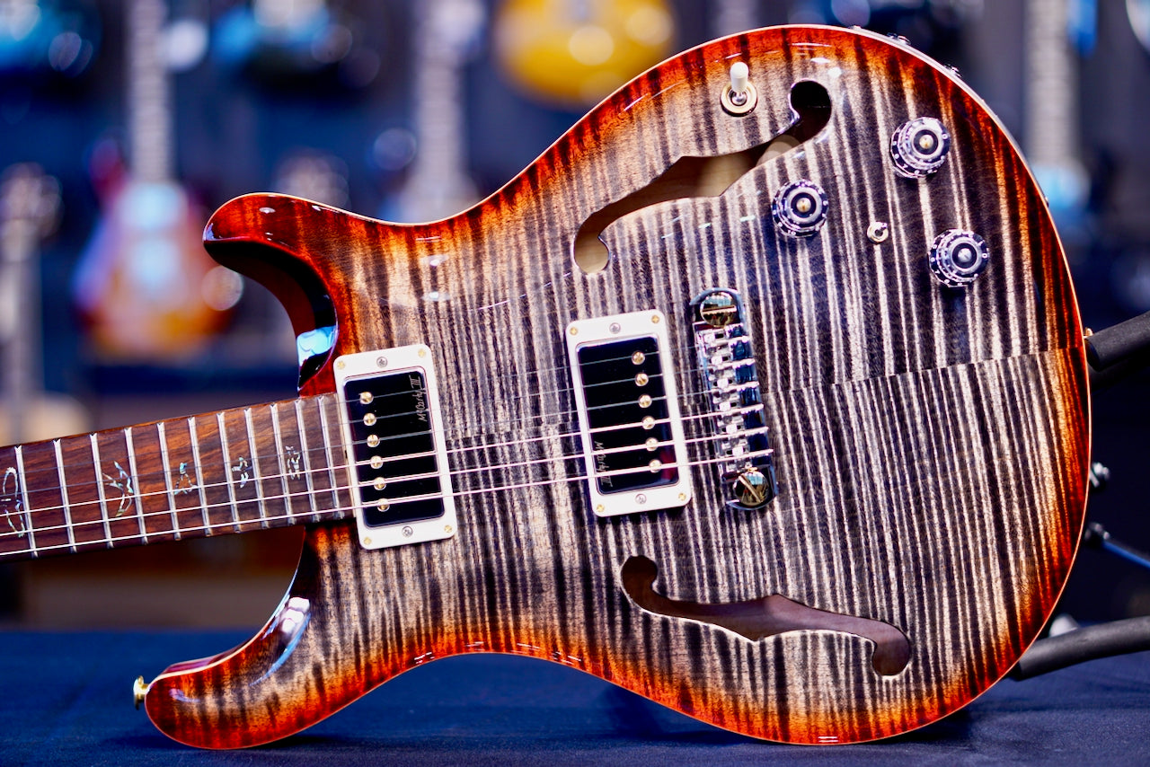 PRS Hollowbody II Piezo Wood Library Charcoal Cherry burst 0409878