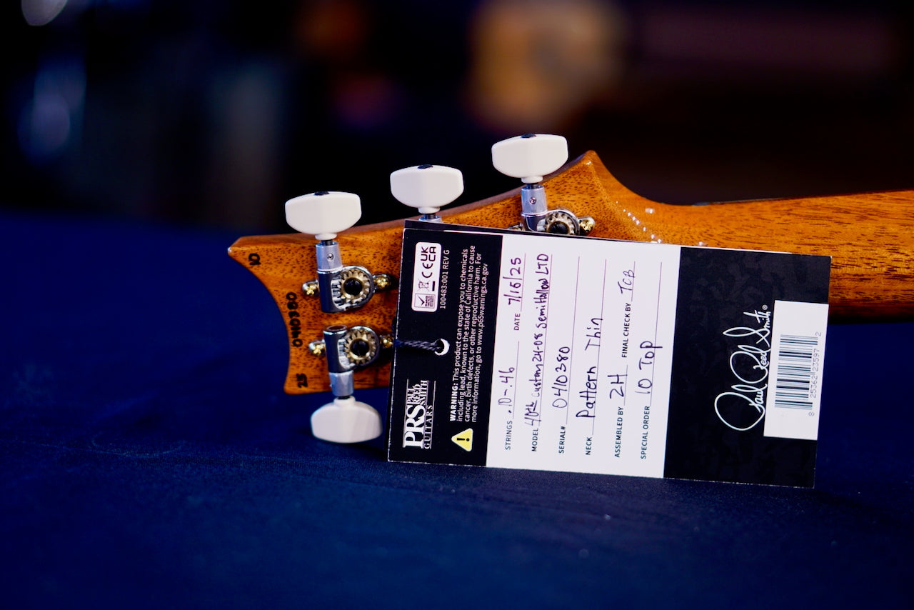 PRS 40th Anniversary Custom 24-08 Semi-Hollow Limited Edition Faded Whale Blue (Natural Back) 0410380