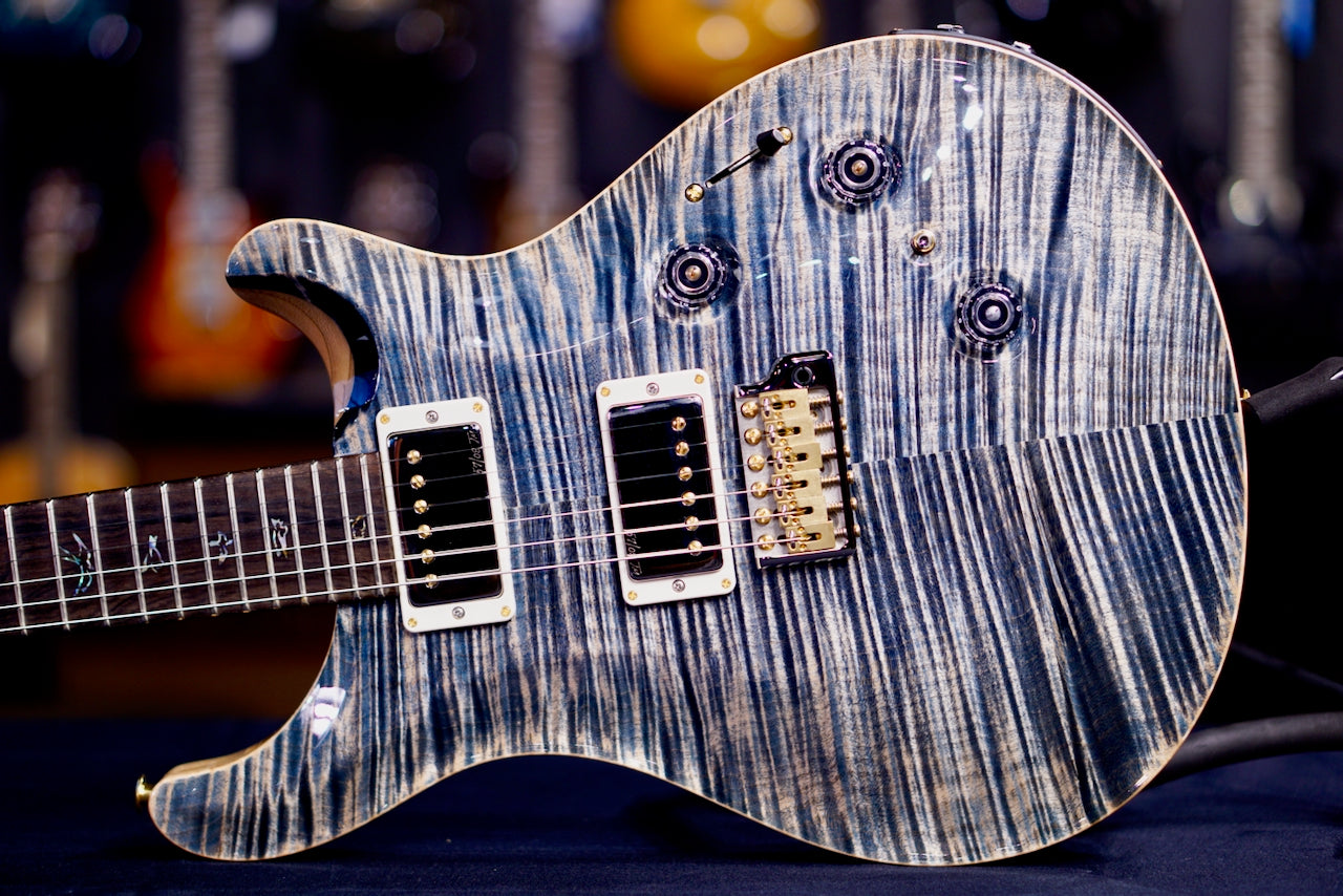PRS Custom 24 Piezo Wood Library Artist Neck Faded Whale Blue 0408173