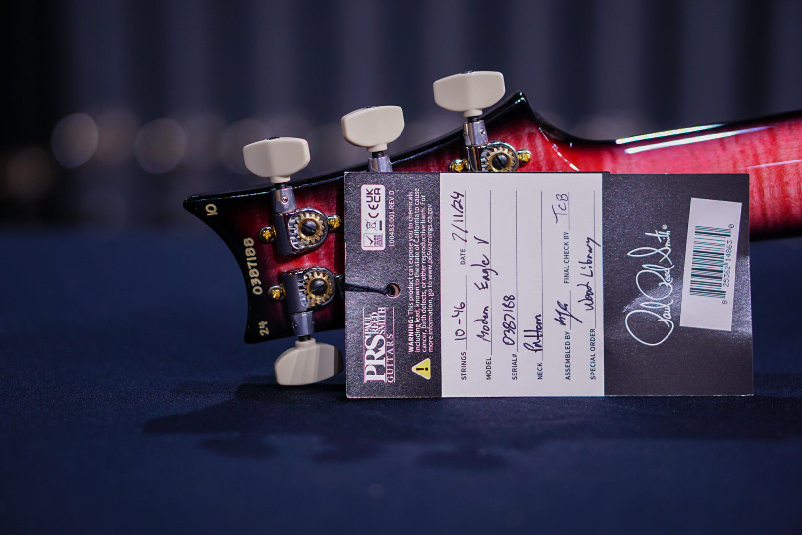 PRS Modern eagle V wood library Bonni Pink Smokeburst 0387188