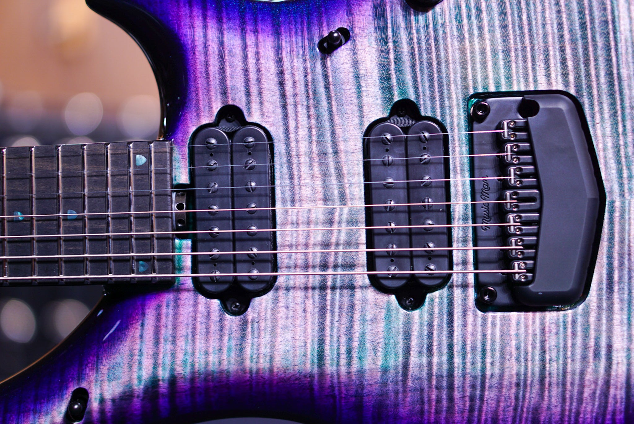 ERNIE BALL MUSIC MAN JOHN PETRUCCI LIMITED-EDITION MAPLE TOP MAJESTY 7-STRING CRYSTAL AMETHYST M017286 - HIENDGUITAR   Musicman GUITAR