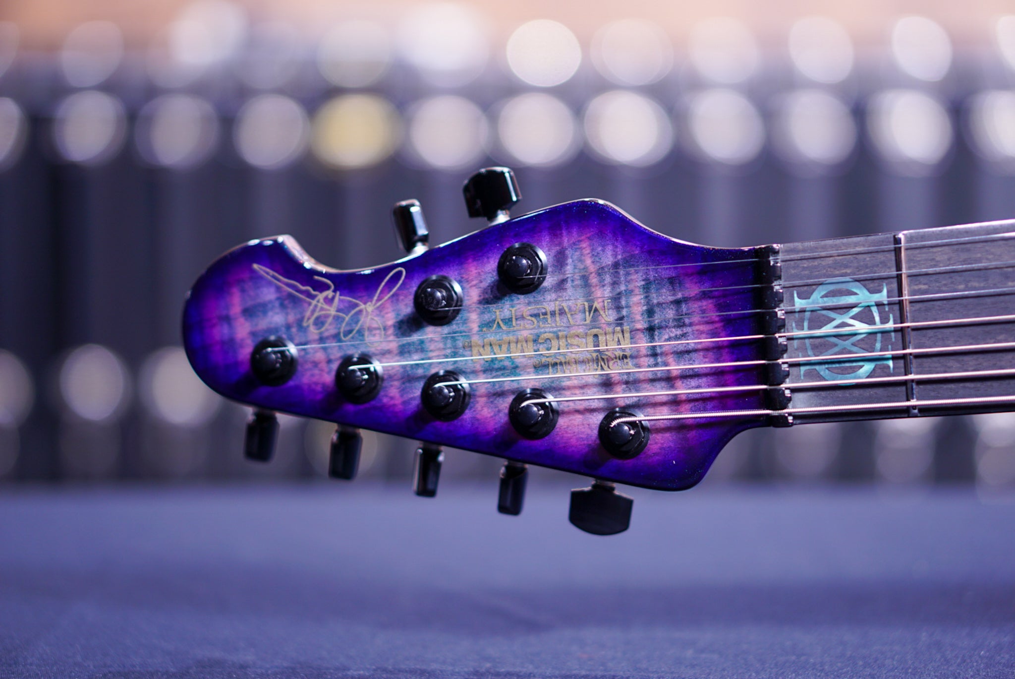 ERNIE BALL MUSIC MAN JOHN PETRUCCI LIMITED-EDITION MAPLE TOP MAJESTY 7-STRING CRYSTAL AMETHYST M017286 - HIENDGUITAR   Musicman GUITAR