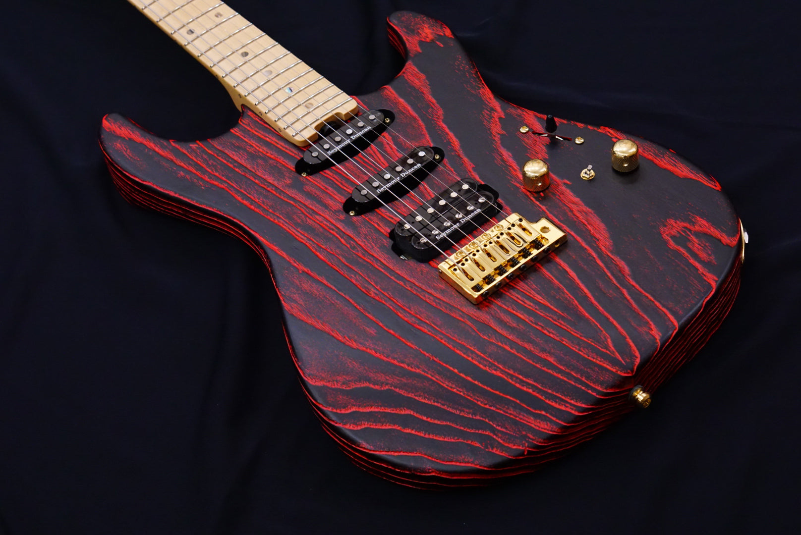 ESP SNAPPER AS BR DRIFTWOOD SERIES black w lava filler E1610232 - HIENDGUITAR ESP GUITAR