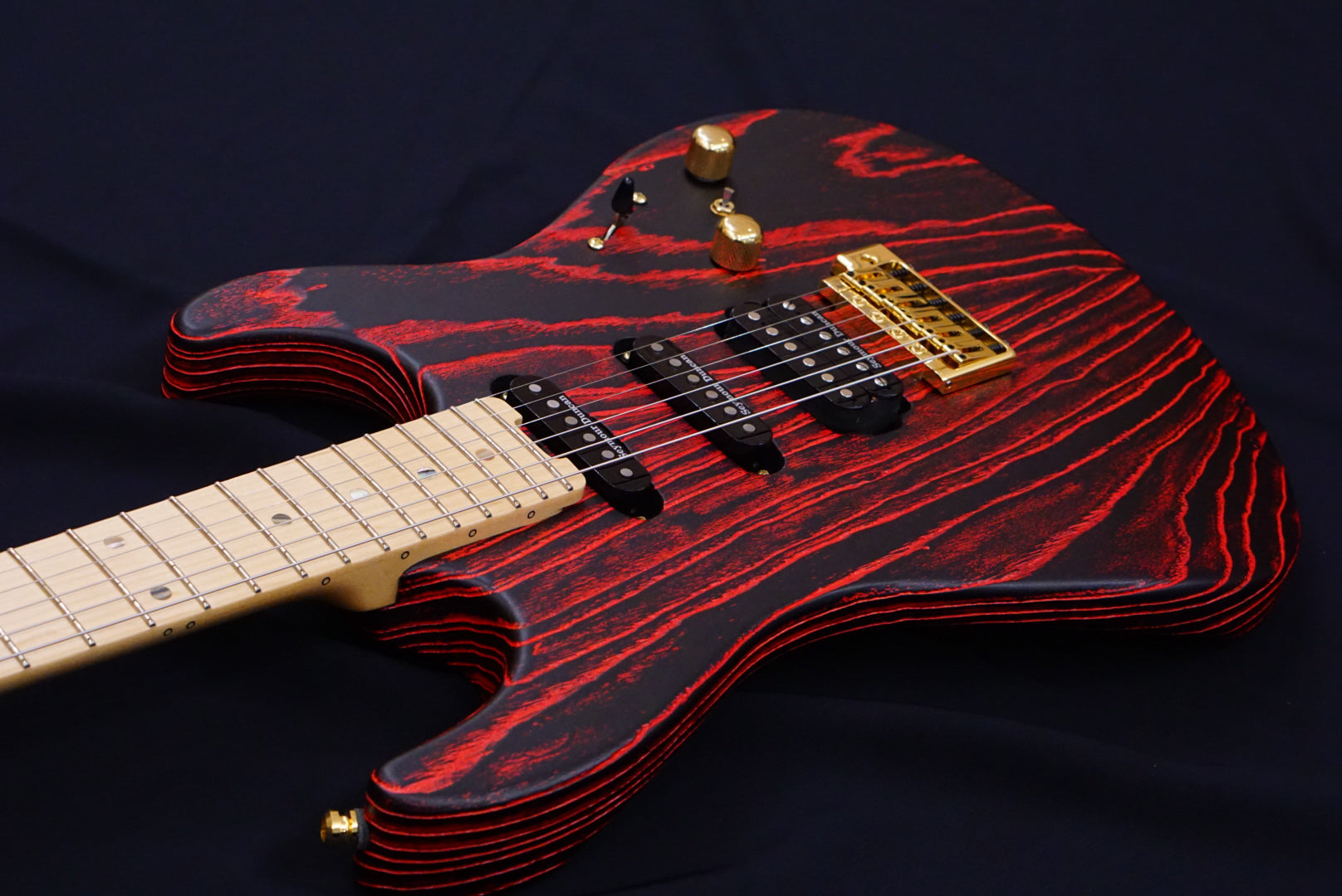 ESP SNAPPER AS BR DRIFTWOOD SERIES black w lava filler E1610232 - HIENDGUITAR ESP GUITAR