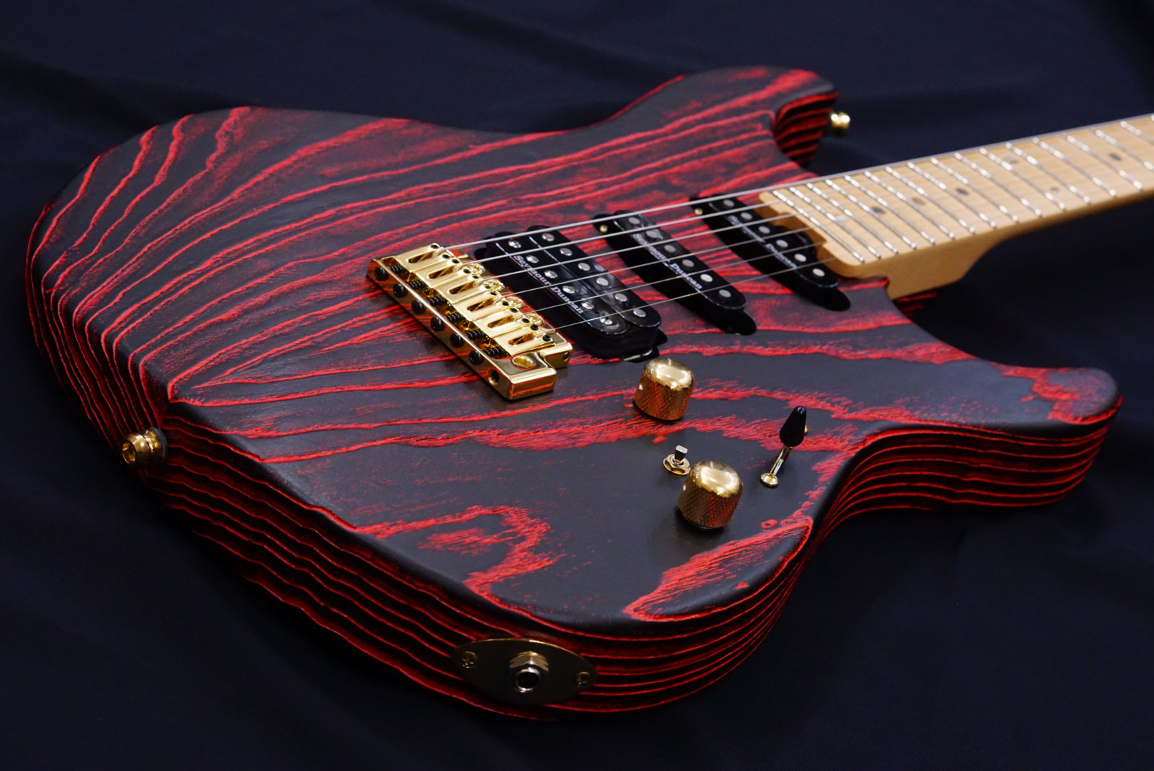 ESP SNAPPER AS BR DRIFTWOOD SERIES black w lava filler E1610232 - HIENDGUITAR ESP GUITAR