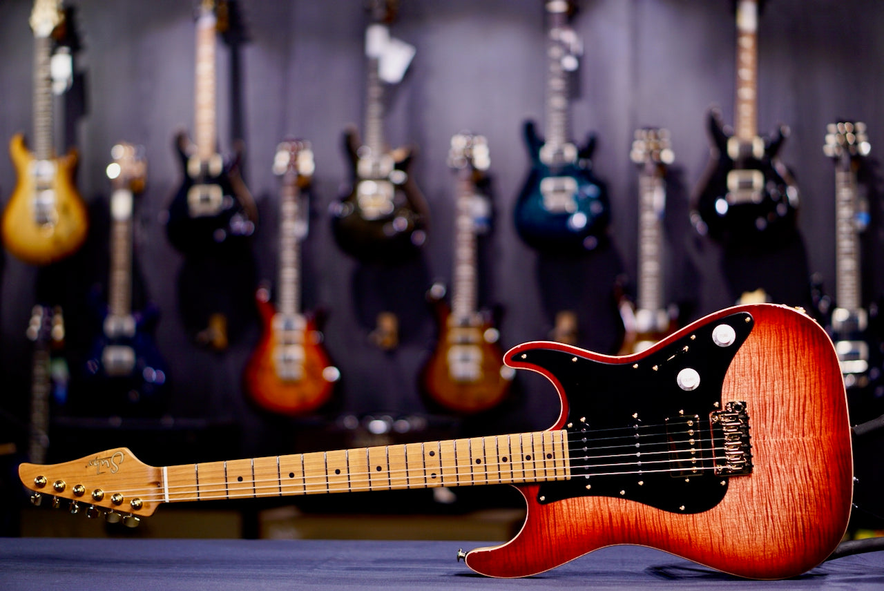 Suhr Standard Custom Faded Trans Wine Red Burst 85774