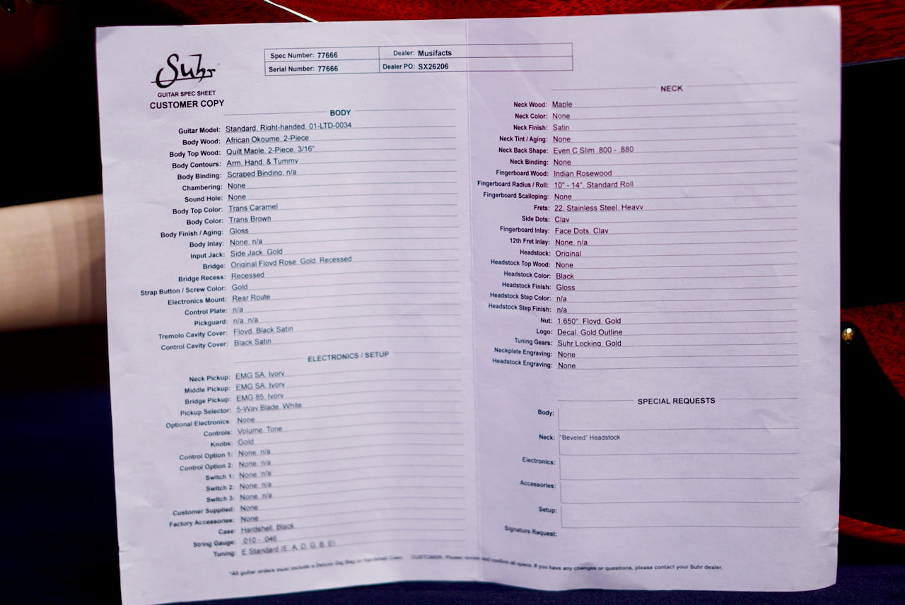 Suhr standard legacy Limited Edition floyd Caramel 77666