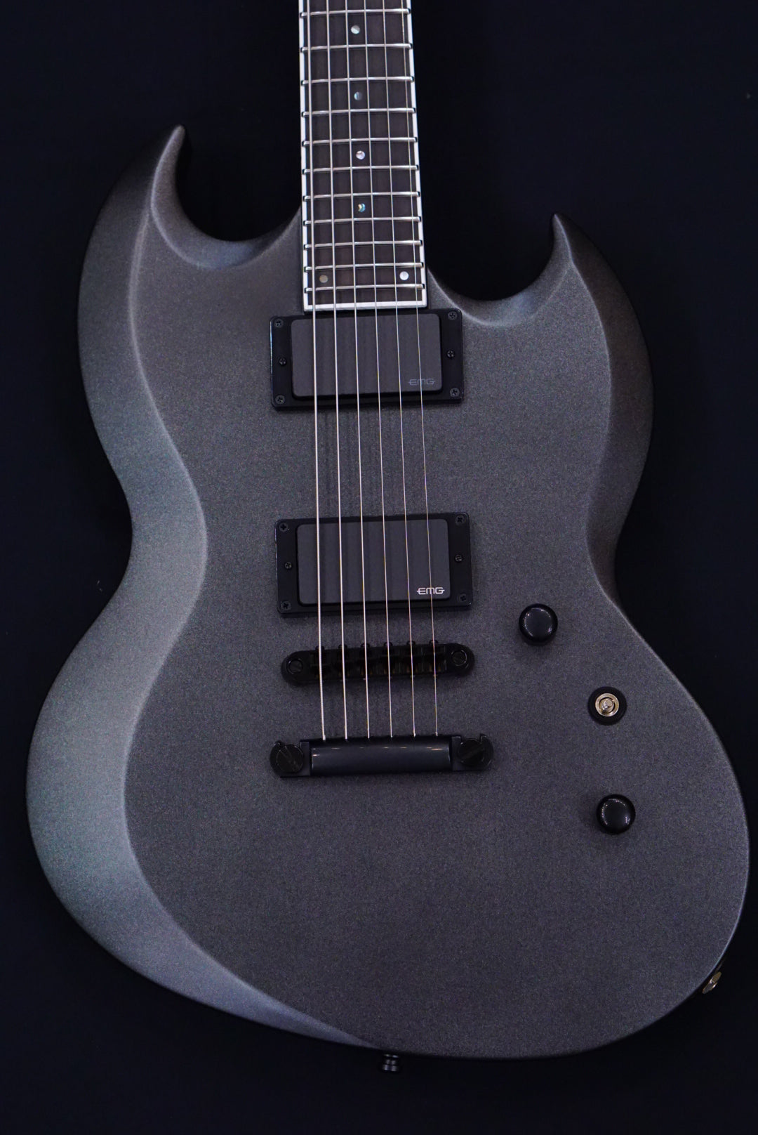 ESP E-II Viper Baritone Charcoal Metallic Satin ES1470233 - HIENDGUITAR E-II GUITAR
