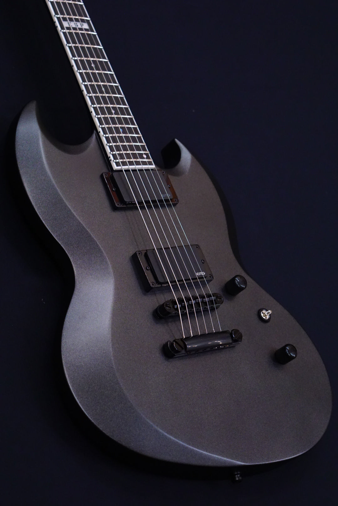 ESP E-II Viper Baritone Charcoal Metallic Satin ES1470233 - HIENDGUITAR E-II GUITAR