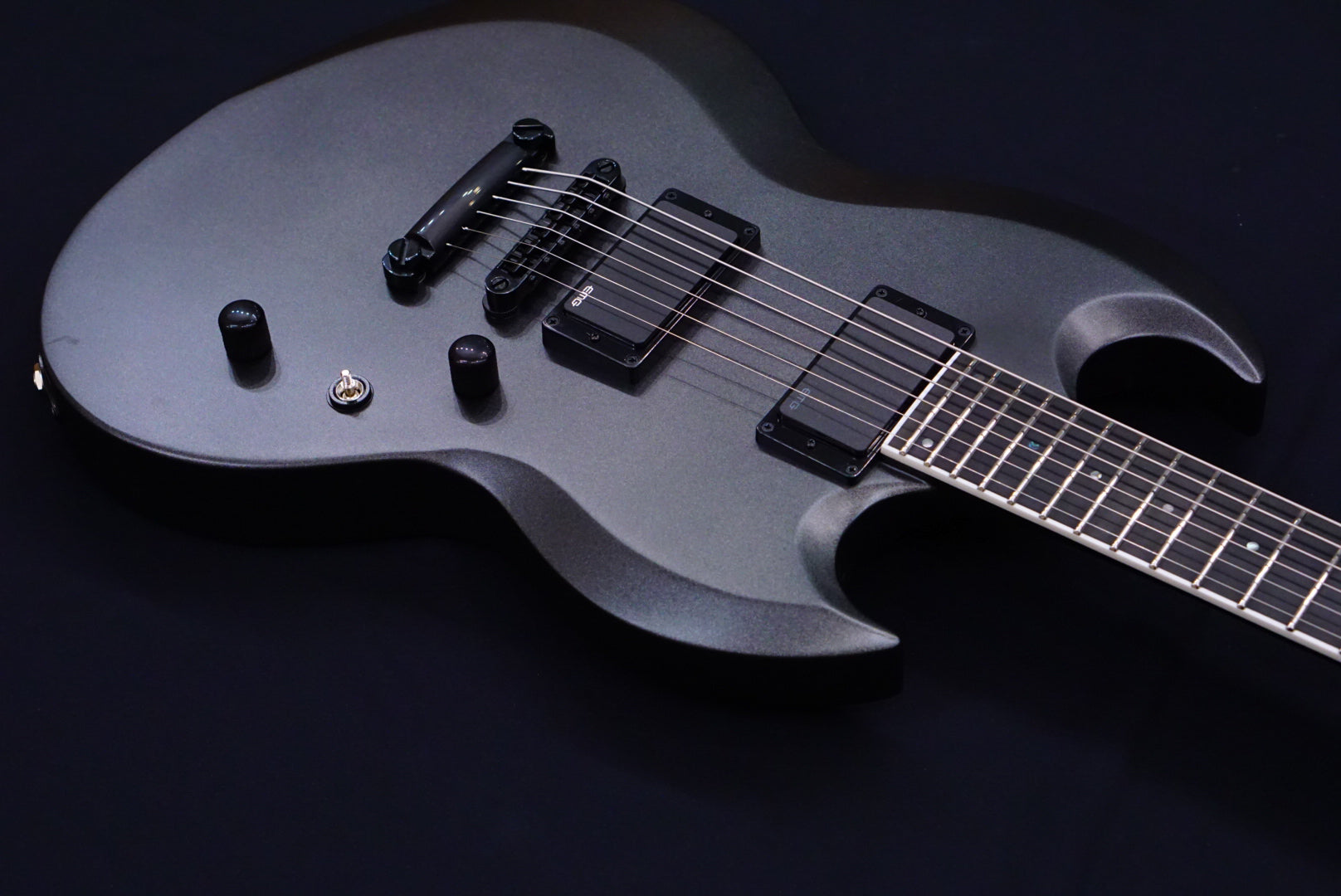 ESP E-II Viper Baritone Charcoal Metallic Satin ES1470233 - HIENDGUITAR E-II GUITAR