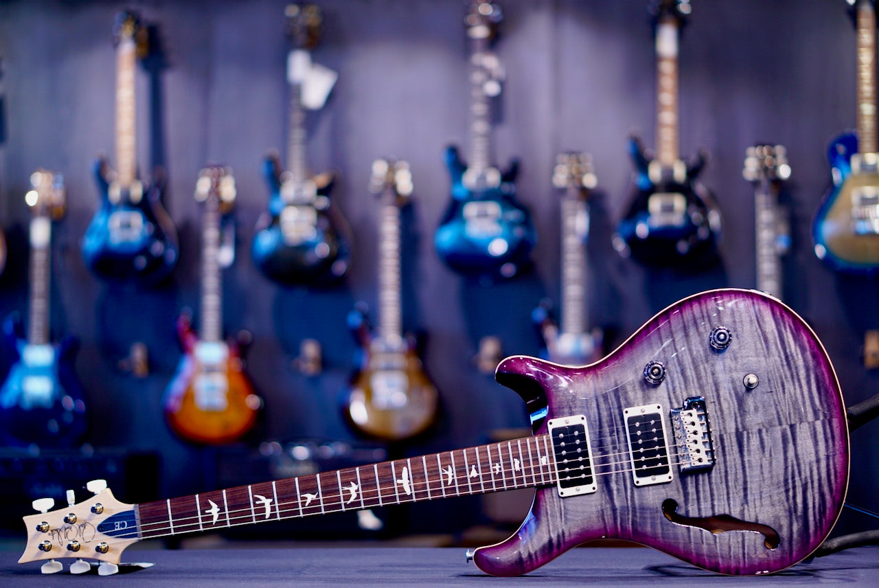 PRS CE 24 Semi Hollow Faded Gray Black Purple Burst 0409311