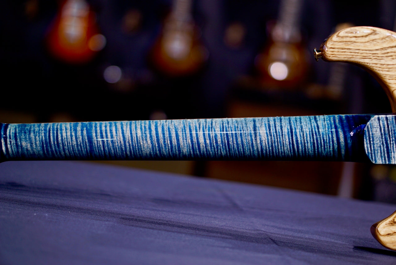RESERVED PRS DGT Wood Library Faded Whale Blue Stain Flame neck 0413763