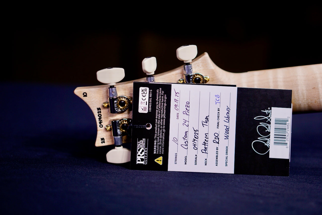 PRS Custom 24 Piezo Wood Library Artist Neck Fire Red / Gray Black Fade 0414025