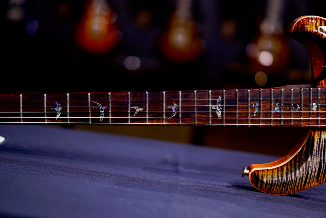 RESERVED PRS DGT Wood Library Burnt Maple Leaf Stain Flame neck 0413766