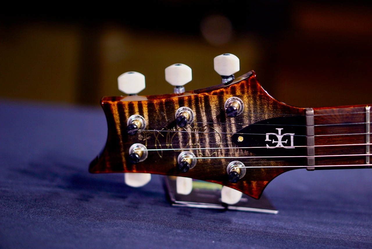 RESERVED PRS DGT Wood Library Burnt Maple Leaf Stain Flame neck 0413766