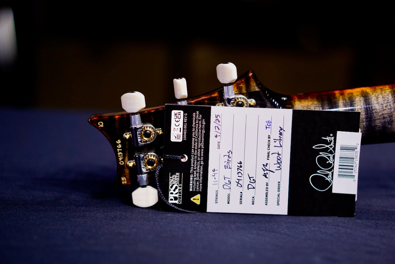 RESERVED PRS DGT Wood Library Burnt Maple Leaf Stain Flame neck 0413766