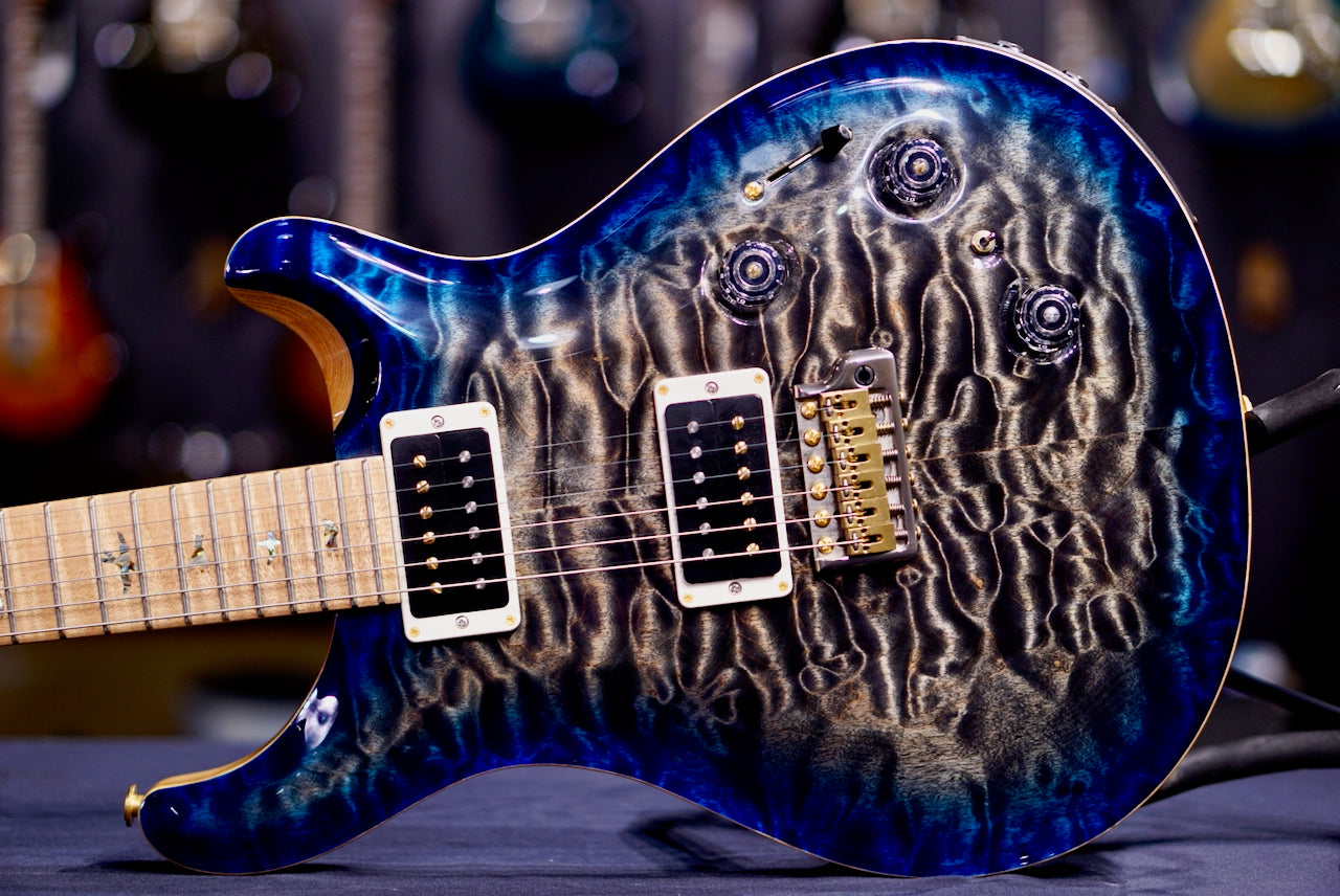 PRS Custom 22 Wood Library Charcoal Blue Burst Artist Quilt 257260