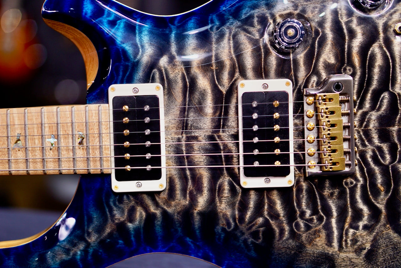 PRS Custom 22 Wood Library Charcoal Blue Burst Artist Quilt 257260