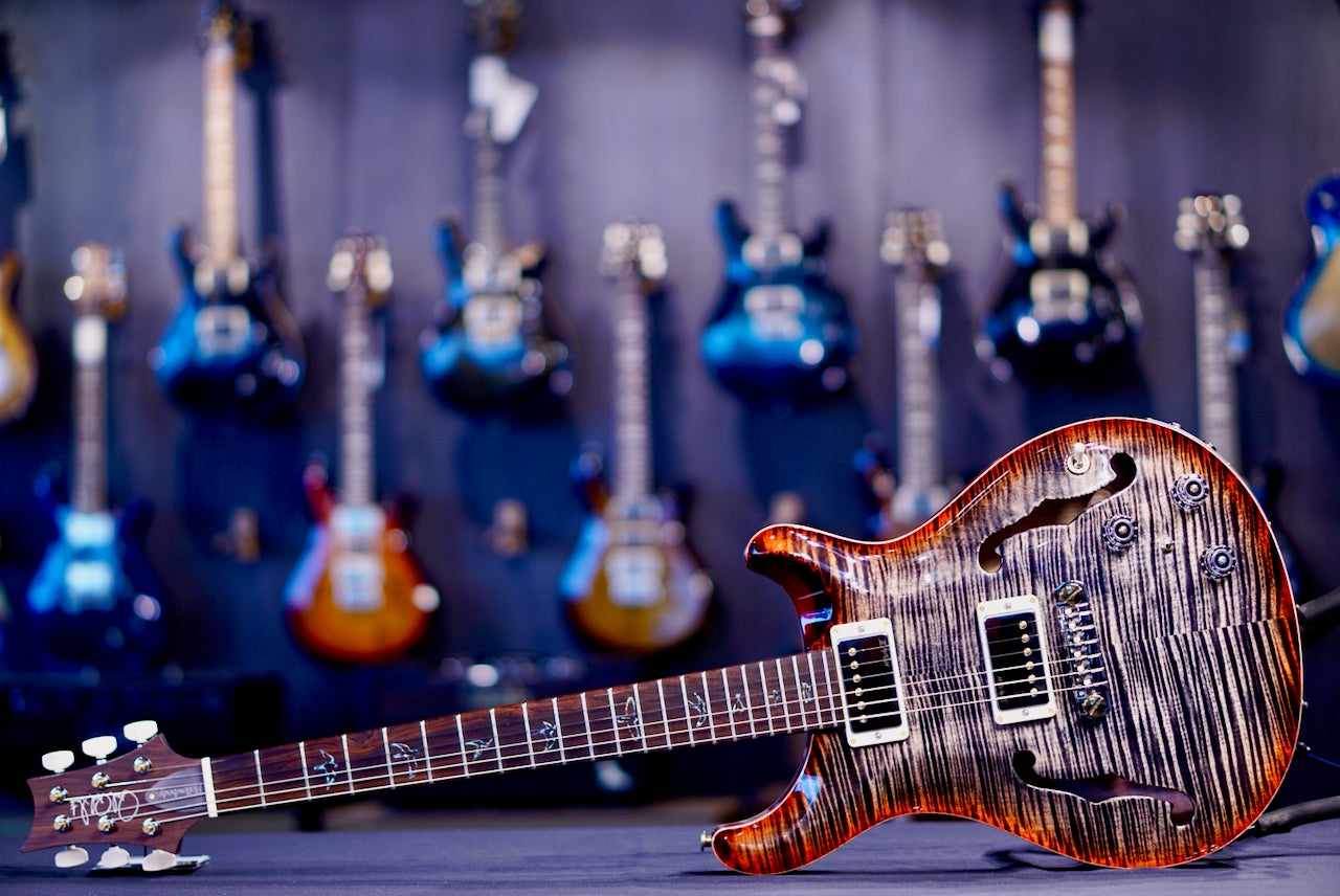 PRS Hollowbody II Piezo Wood Library Charcoal Cherry Burst Rosewood Neck 0411082