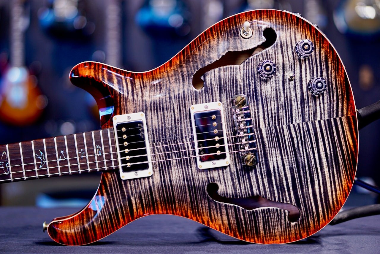 PRS Hollowbody II Piezo Wood Library Charcoal Cherry Burst Rosewood Neck 0411082
