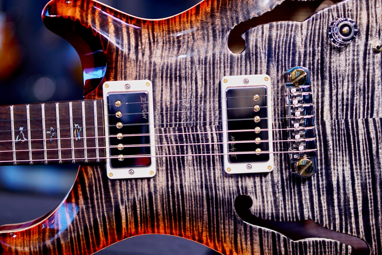 PRS Hollowbody II Piezo Wood Library Charcoal Cherry Burst Rosewood Neck 0411082