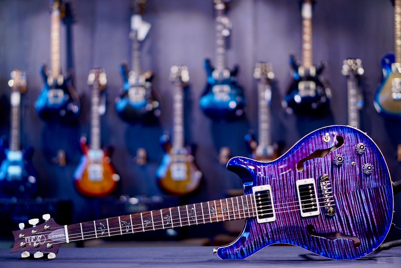 PRS Hollowbody II Piezo Wood Library Violet Blue Burst Rosewood Neck 0411084