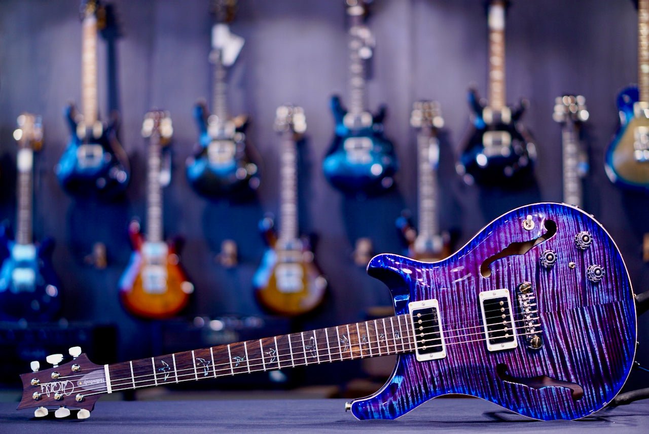 PRS Hollowbody II Piezo Wood Library Violet Blue Burst Rosewood Neck 0411084