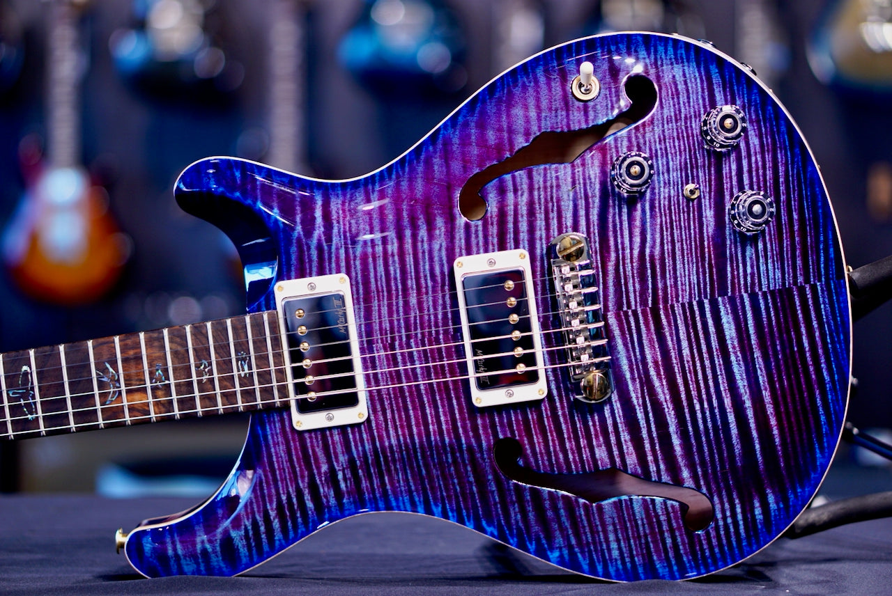 PRS Hollowbody II Piezo Wood Library Violet Blue Burst Rosewood Neck 0411084