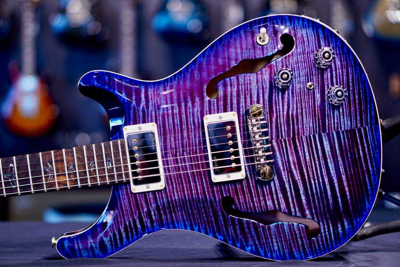 PRS Hollowbody II Piezo Wood Library Violet Blue Burst Rosewood Neck 0411084