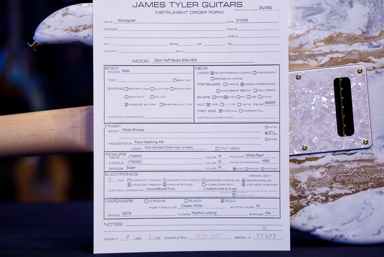 James Tyler Dann Huff Studio Elite HDX in White Shmear 25659