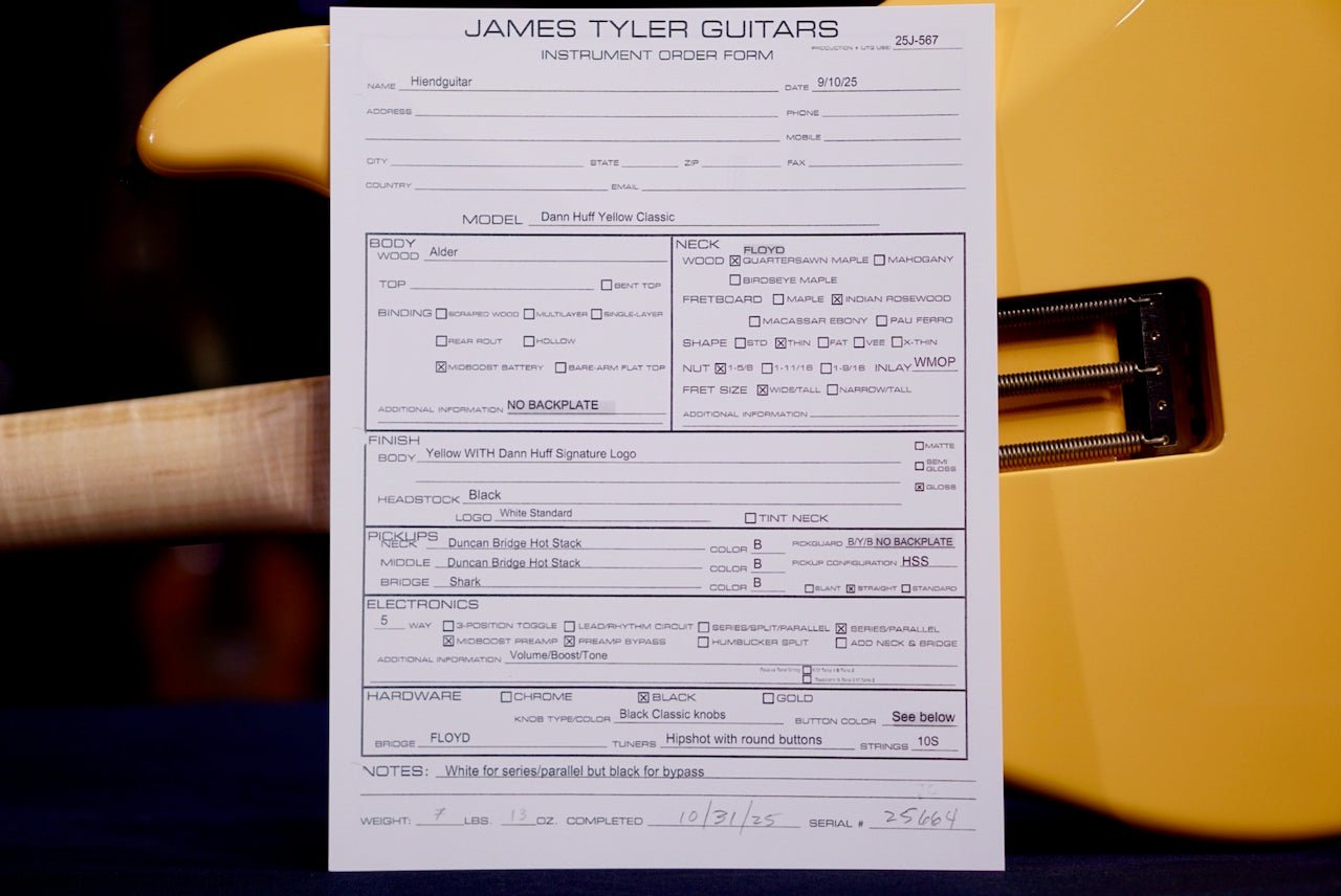 James Tyler Dann Huff Yellow Classic – Yellow 25664
