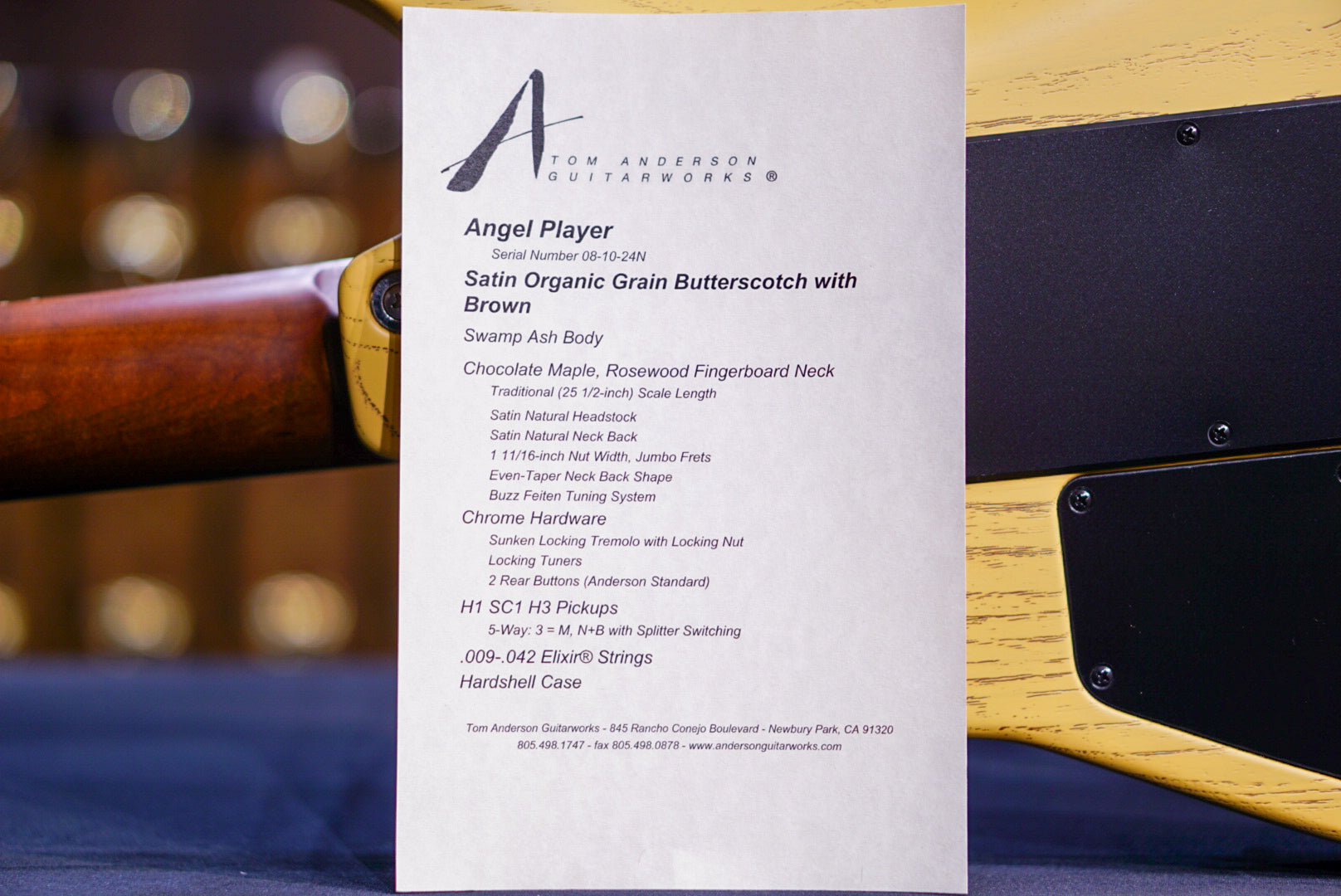 Tom Anderson Angel Player Satin Organic Grain Butterscotch with Brown * 08-10-24N *