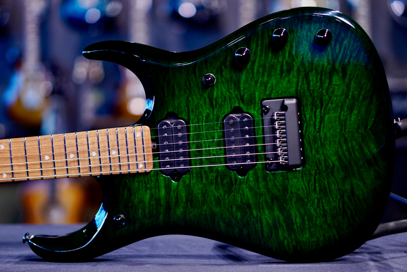 Ernie Ball Music Man JP15 Green Tiger Flame H09804
