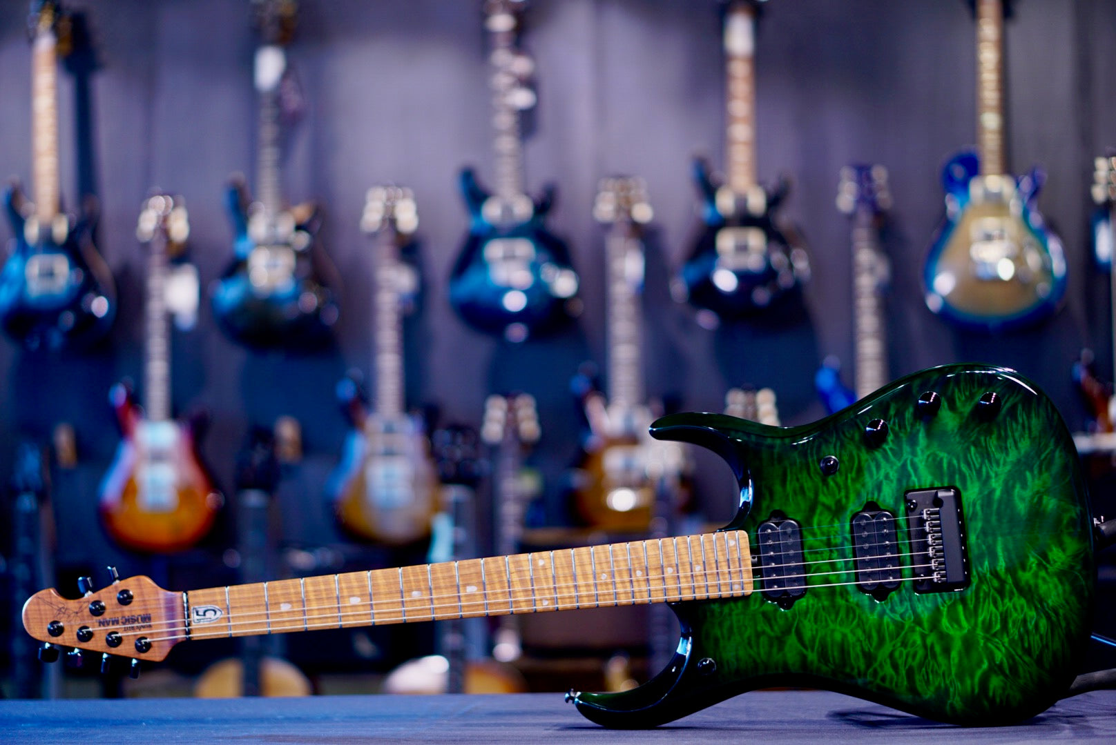 Ernie Ball Music Man JP15 Green Tiger Quilt H08459