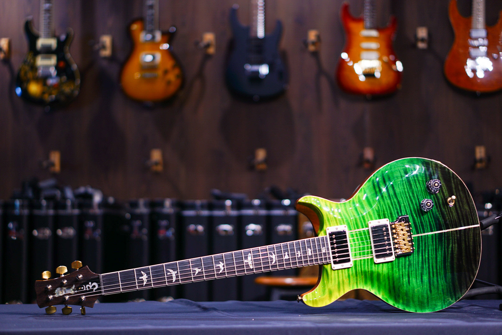 PRS Santana retro green fade 10top 0362348 - HIENDGUITAR PRS GUITAR
