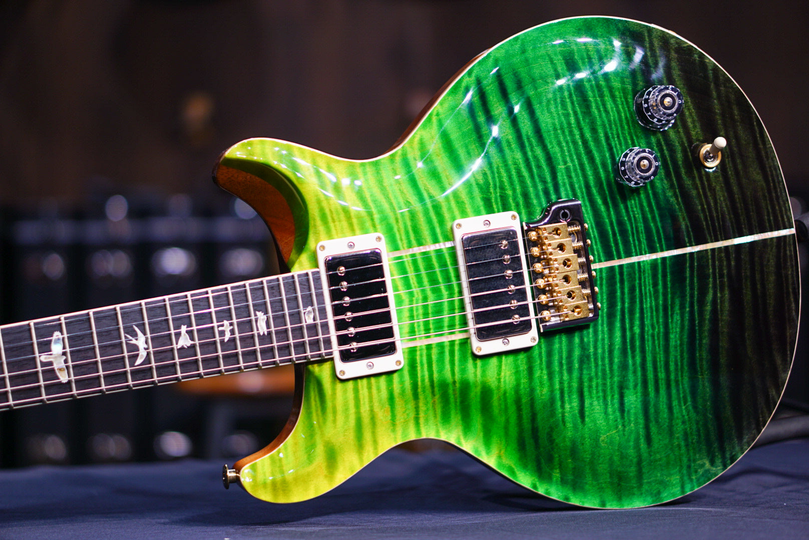 PRS Santana retro green fade 10top 0362348 - HIENDGUITAR PRS GUITAR