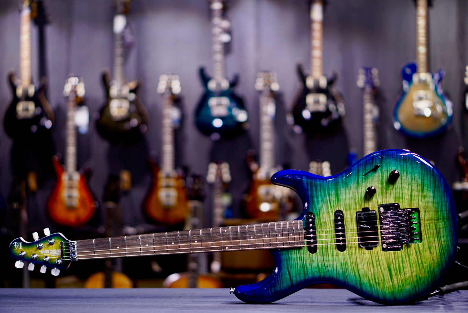 Ernie Ball Music Man Luke 4 HSS Green Tide D01306