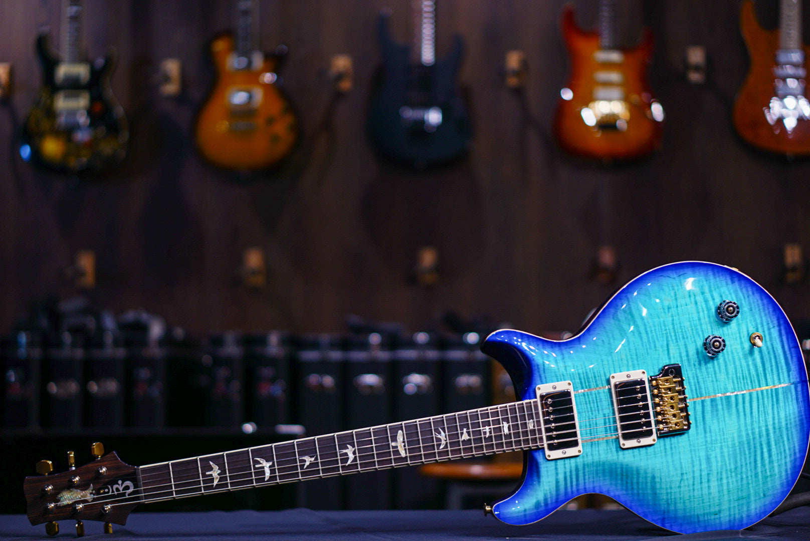 PRS Santana retro makena blue 10 top 0362503 - HIENDGUITAR PRS GUITAR