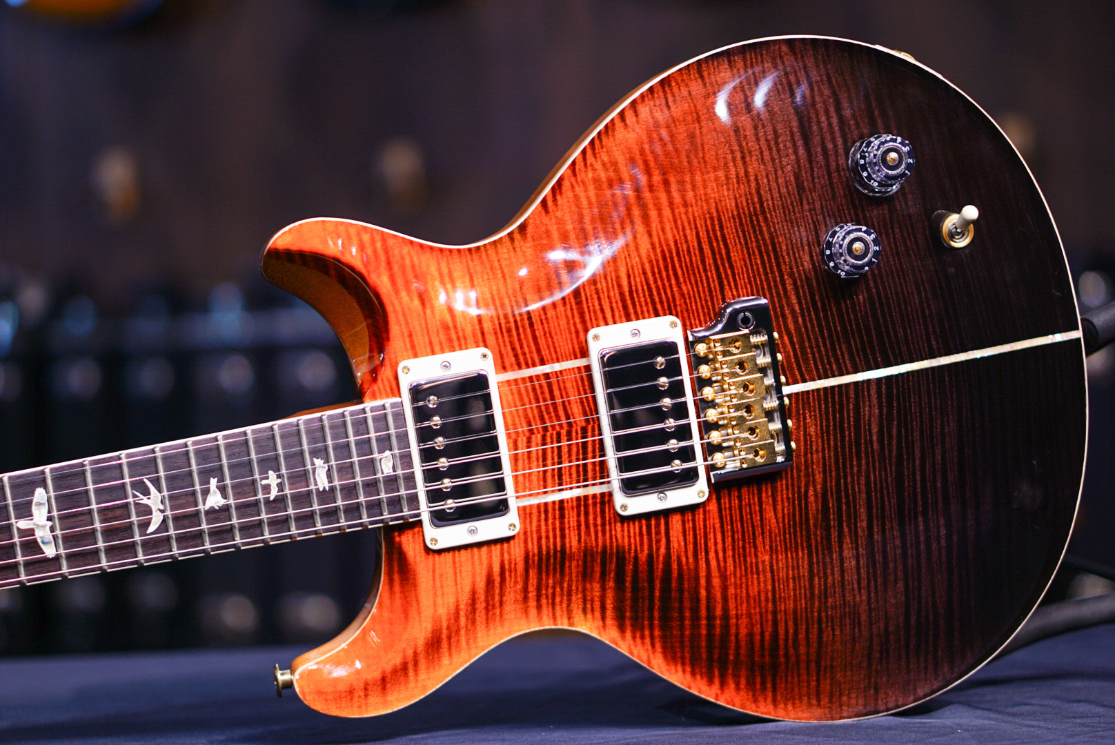 PRS Santana retro Fire Red / Gray Black Fade 0362351 - HIENDGUITAR PRS GUITAR